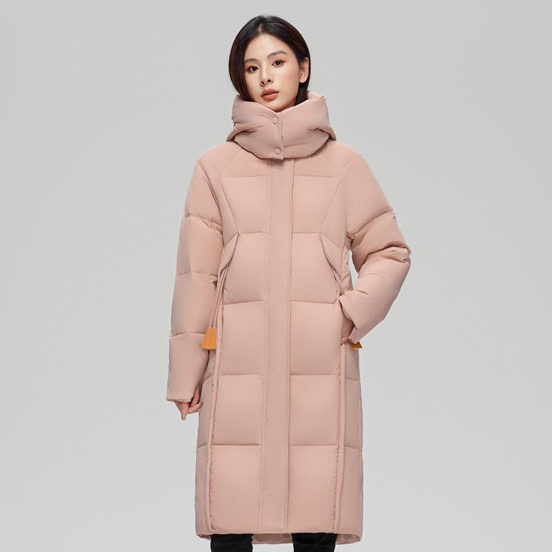 Giacca Invernale da Donna Stile Coreano con Cappuccio e Cappotto Lungo Caldo Largo
