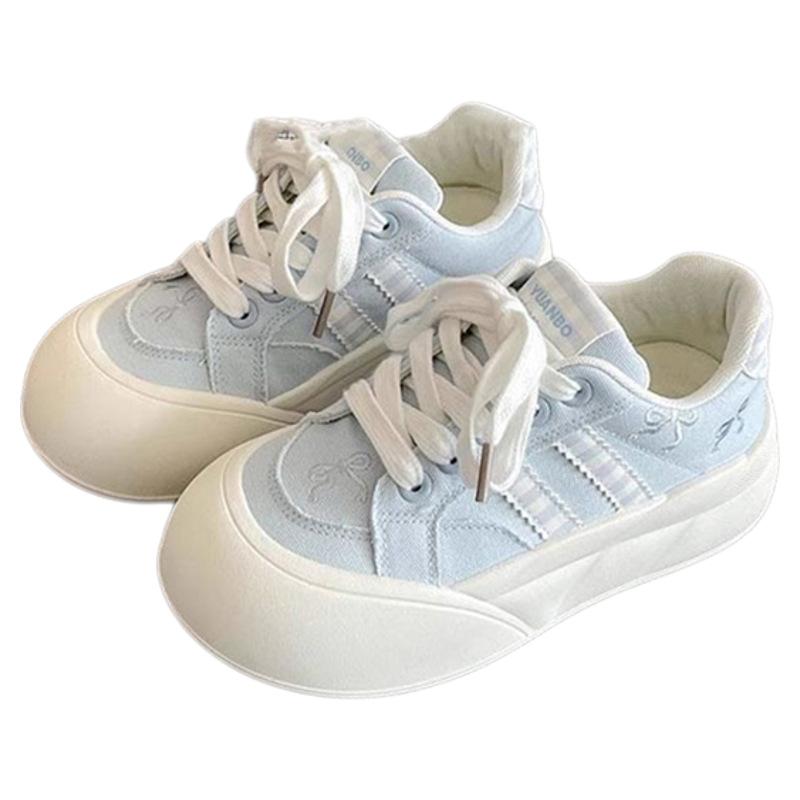 Little white shoes for women who step on shit 2025 spring and autumn new ugly cute bread shoes casual versatile platform student sports shoes for wome