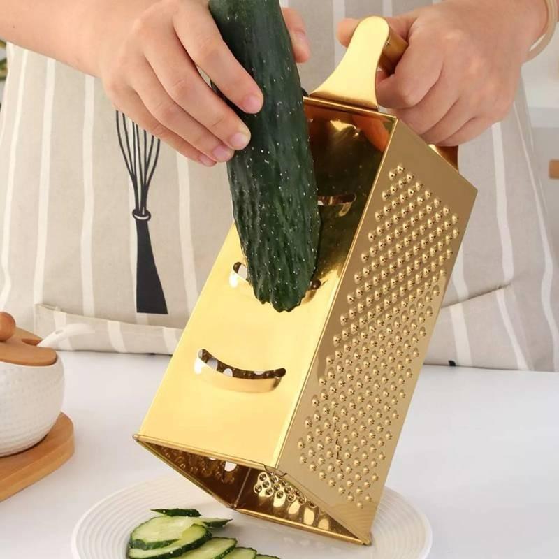Kitchen Steel Stainless 4 Sided Box Food Grater Vegetable Cheese Shredder Slicer