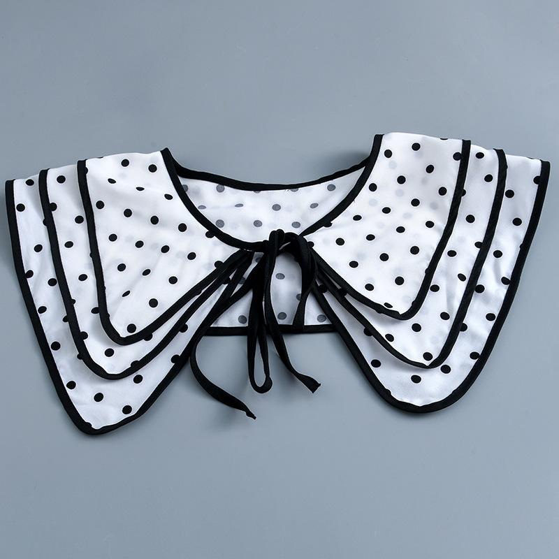 Koreansk Stor Revers Avtakbar Krage for Kvinner Genser Topp Falsk Krage Sjal Skuldersjal Dekor Falske Krager Slips