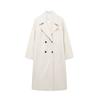 Women Fashion Solid Double Breasted Long Trench Coats Vintage Lapel Neck Full Sleeves Female Chic Lady Outfits
