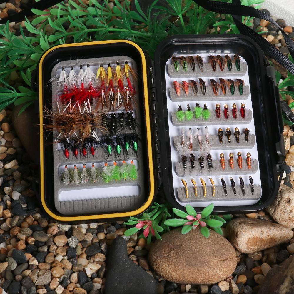 30/70/88/92 Stück Fliegenfischen Fliegen Set Mit Woolly Bugger Hare's Ear Nymphe Trocken-/Nassfliegen Elchhaar Köcherfliege Royal Wulff Tschechische Nymphe