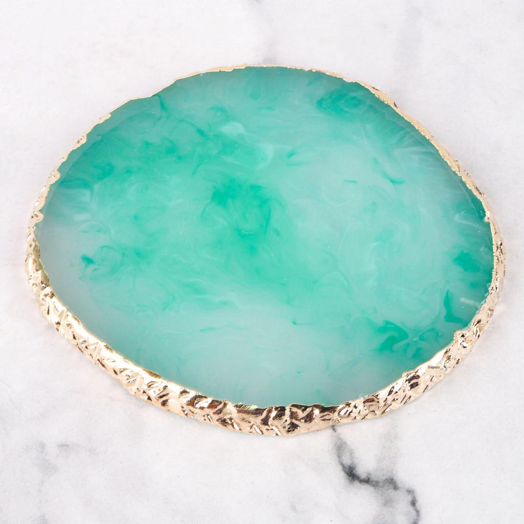 Gold Edge Resin Agate Nail Art Palette
