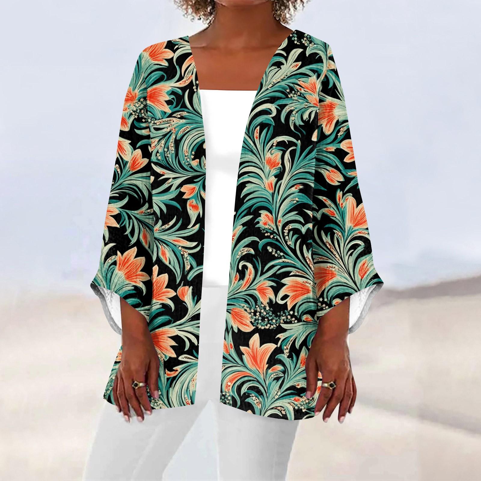 

Женская повседневная и модная легкая куртка средней длины с принтом, кардиган, кардиган XXL