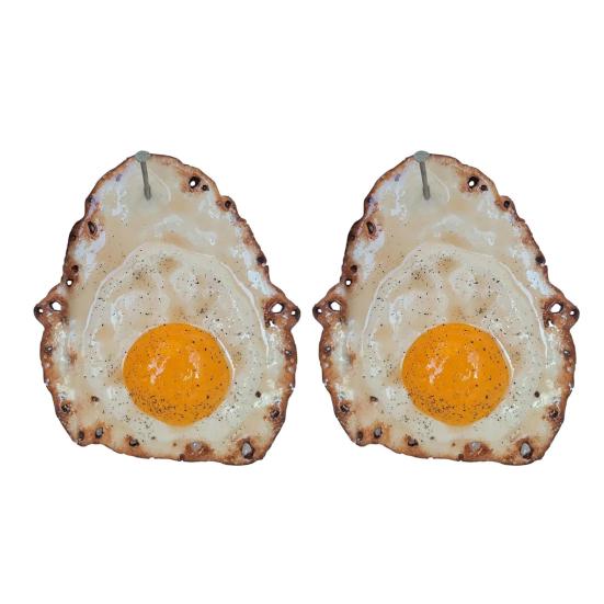 1/2/3/4Pcs Fried Egg Wall Decoration Fried Egg Hanging on a Nail Wall Art Home Living Room Kitchen Wall Decorative Acrylic Sign