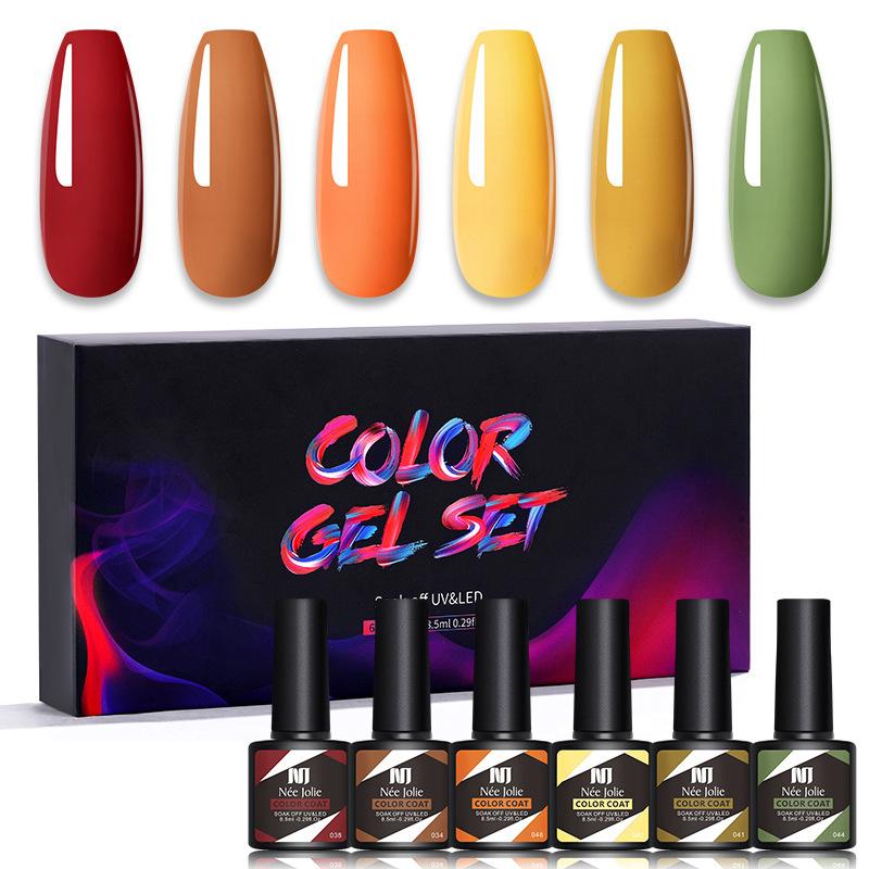 Nail Polish Glue Kit, Nail Art 6Pcs Box Barbie Glue, Nail Color Glue Phototherapy Glue