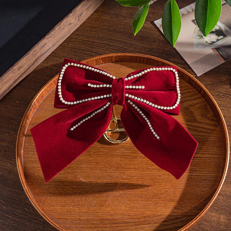 Velvet Velká mašle Vlásenka pro ženy Dívky Vintage Elegantní Vlásenky Pokrývka hlavy Pokrývka hlavy Vynikající vlasové doplňky Dárky