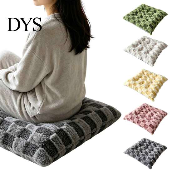 Warm Dining Chair Cushion Square Plush with Ties, Buffalo Check Plaid Seat Cushion, High Resilience Fiber Fluffy Non Slip Pad for Office Collapse Desk