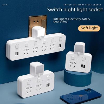 Multifunktions-USB-Funkkonverter: Home Office Steckdosenleiste mit Nachtlicht