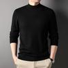 Machine Washable Thickened Full Wool Men's Half Turtleneck Sweater Versatile Solid Color Warm Knitted Base Sweater Men