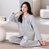 Pajamas Women'S Spring And Autumn Thickened Pure Cotton Long-Sleeved Autumn And Winter Cotton-Padded Advanced Winter Air Cotton Sandwich Loungewear