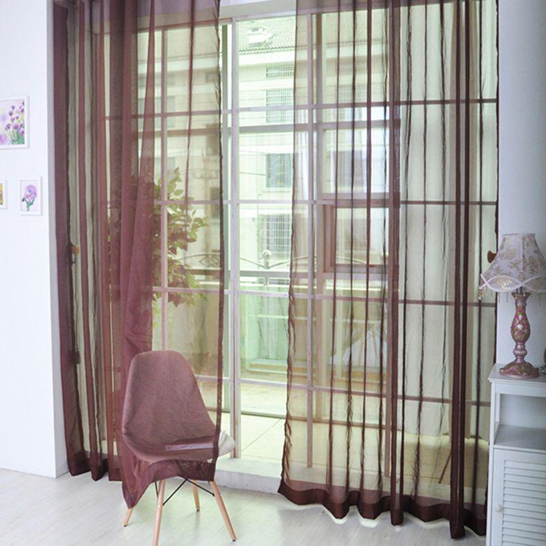 1 Pcs Colorful Sheer Tulle Curtains Polyester Solid Color Rod Pocket Curtain For Bedroom Kitchen Living Room Kid Room Classroom