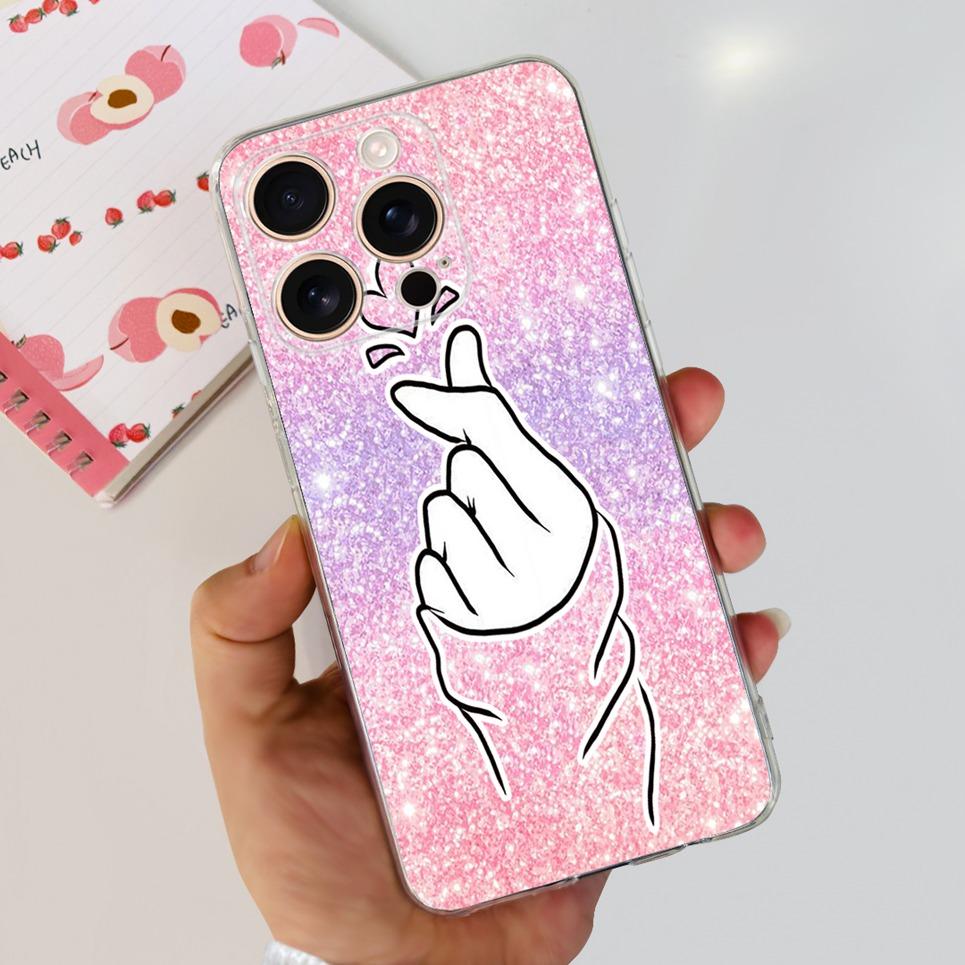 Flower Butterfly Women Fashion Back Cover For iPhone 16 Pro 16 Plus 16 Pro Max Phone Funda Transparent Soft TPU Silicone Case