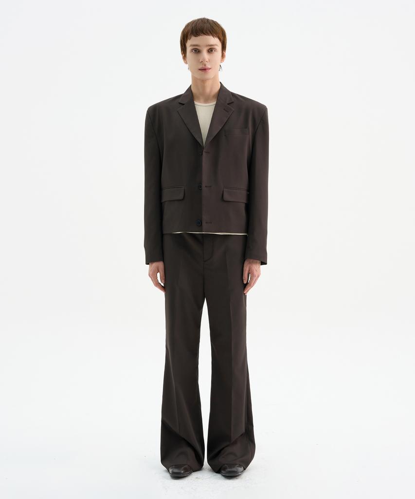 Trip Le Sens Custom 3B Crop Blazer_Brown