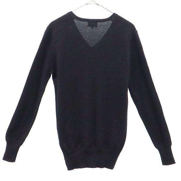 23ku Cashmere 100% Long Sleeve V Neck Sweater 38 Black Knit Women Used