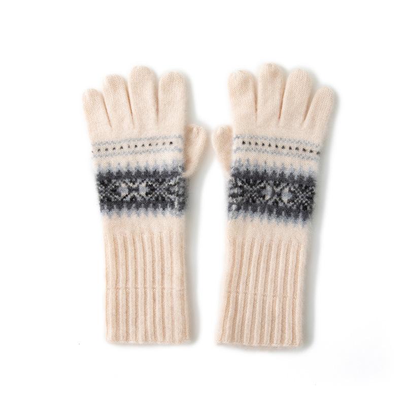Кашемировые Новые Винтажные Жаккардовые Теплые Ветрозащитные Пятипалые Вязаные Перчатки для Велосипеда для Мужчин и Женщин One size