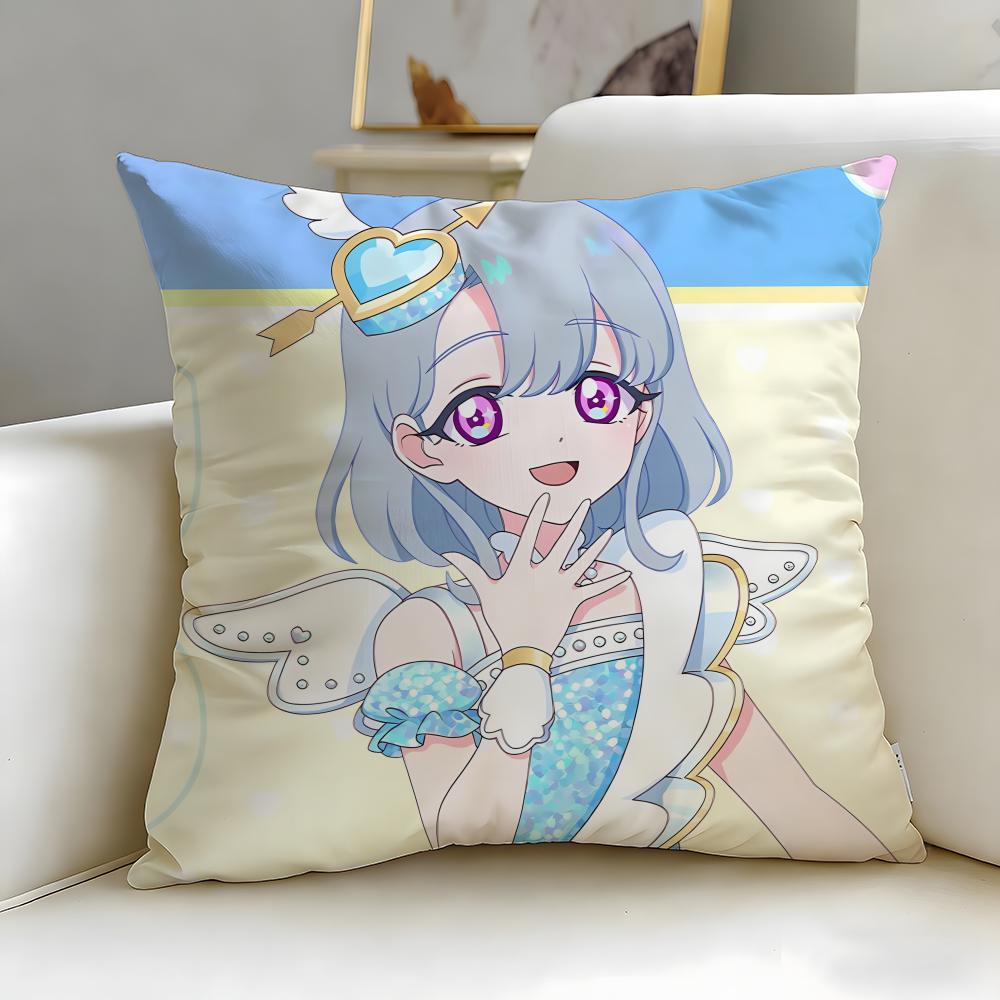Idol Anime Kiratto Pri Chan Cushion Cover Soft  EasyWash Pillow Case  Versatile for Couch Bed Travel and Office