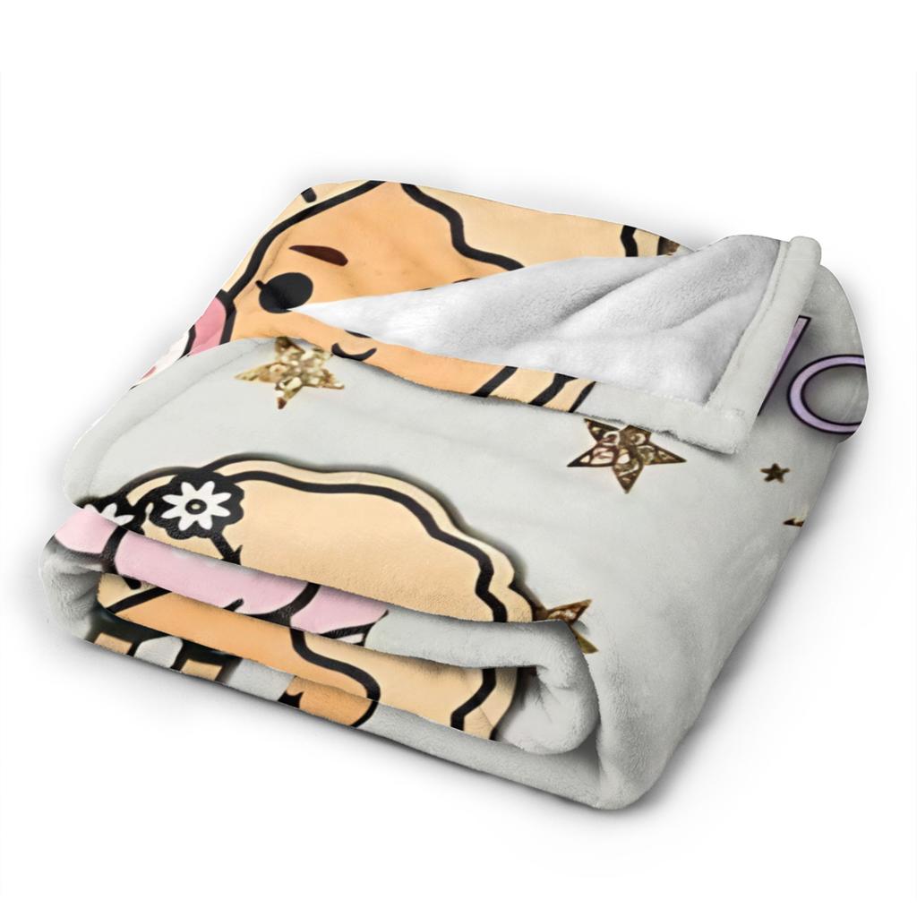 Toca Boca World Strickdecke Fleece Cartoon Spiele Super Weiche Überwurfdecken für Zuhause Couch Bett Teppich