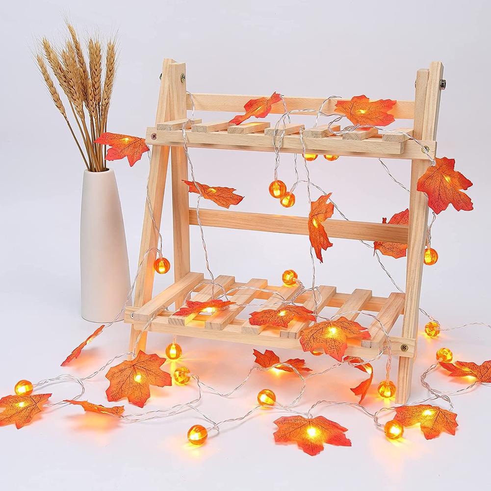 1.5M 3M 6M LED Pumpkin Maple Leaves Light String - USB/Battery Powered Fairy Lights, Solve Power Limitation, Bright & Durable