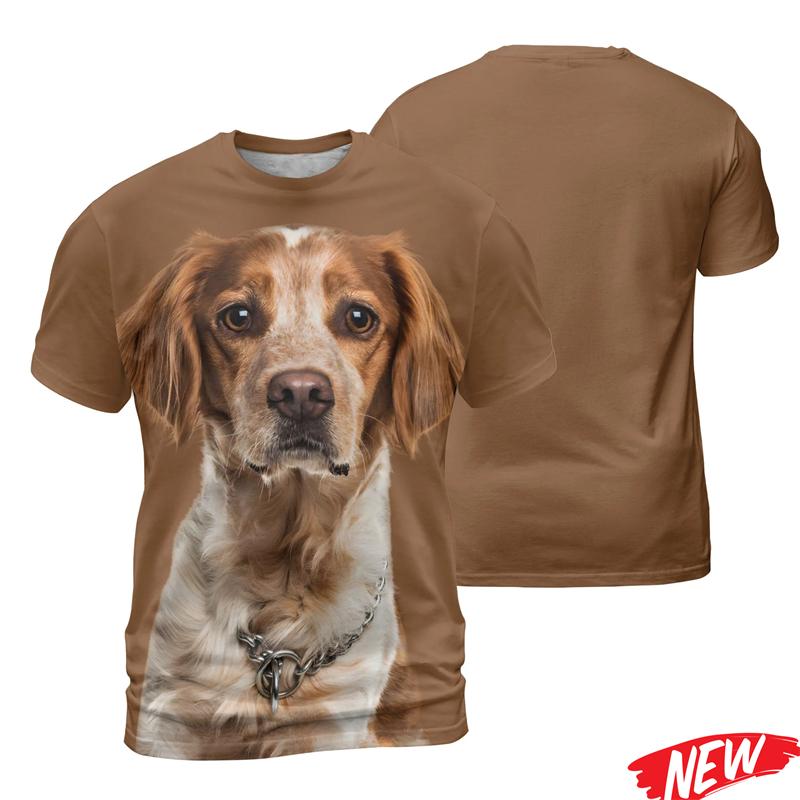 Cute 3D Printing Dog Tshirt For Men Chihuahua Pattern Short Sleeve
