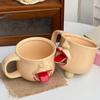 Funny Coffee Mug With Spoon Handle 255ml Drinkware Funny Face Ceramic Coffee Mugs For Women Men Birthday Holiday Housewarming