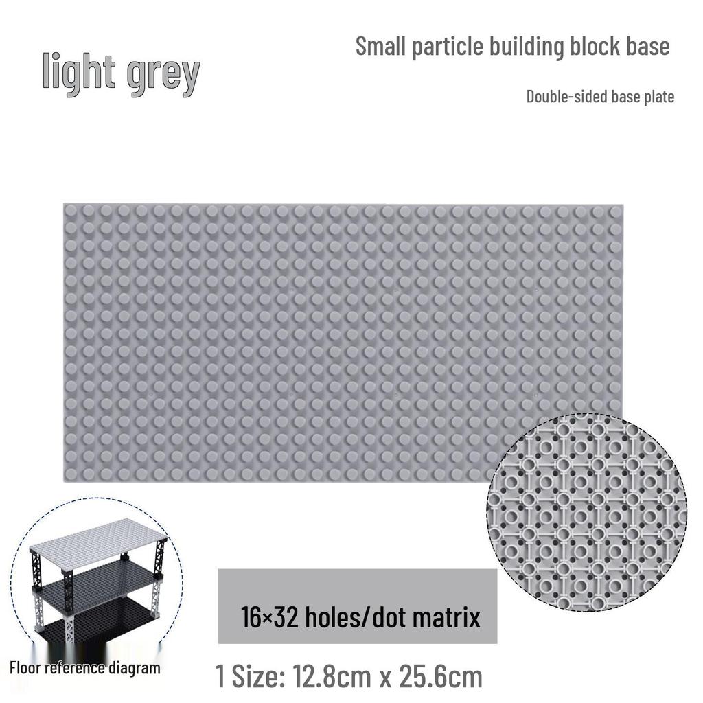 16x32 Hole MOC Base Plate: Wooden Wall Figure & Interlocking Building Blocks Board