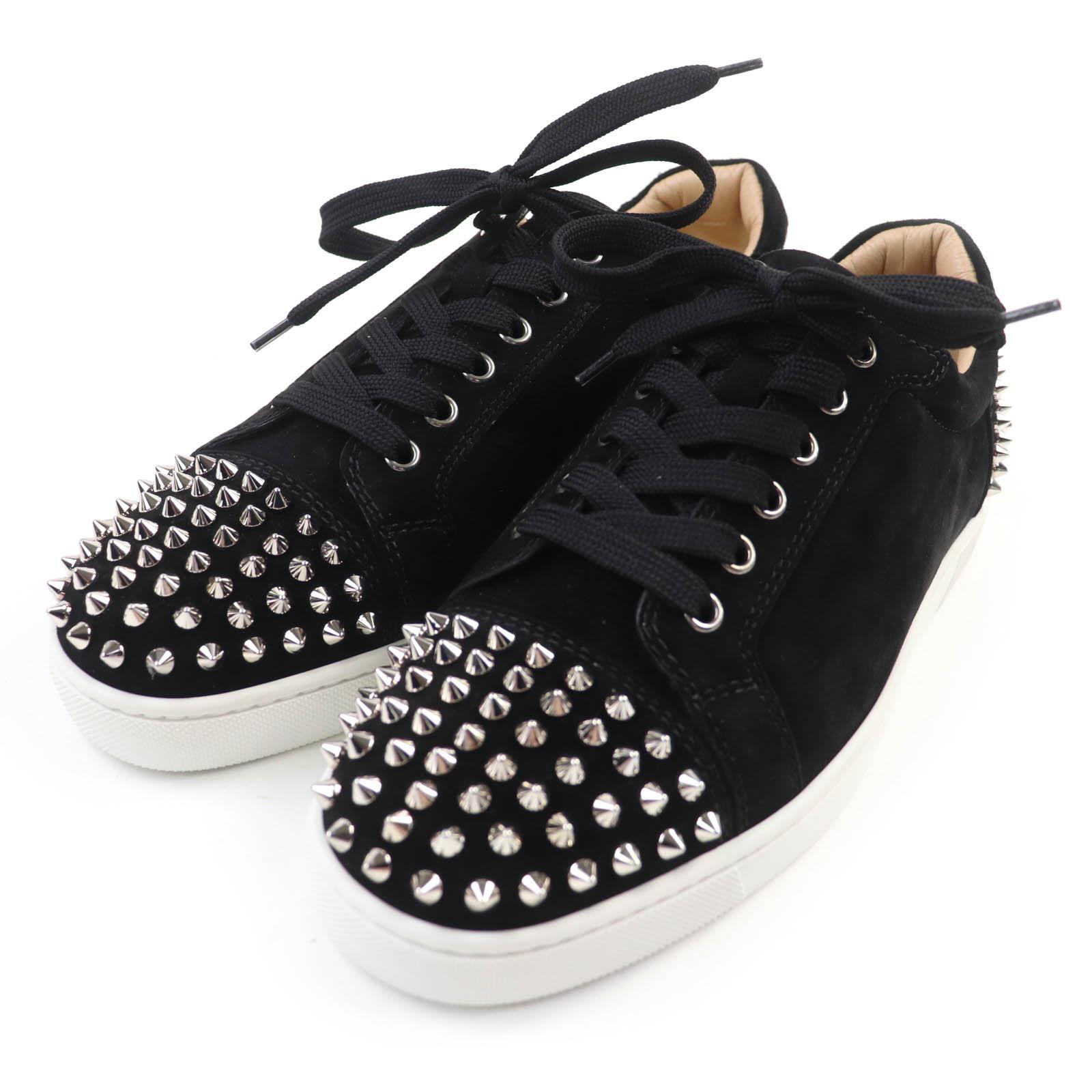 

Excellent Christian Louboutin sneakers black Suede leather mens 39.5 Used