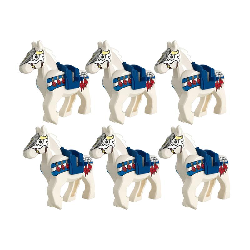 Medieval Military Building Blocks Cavalry Army Horse Animal Elephant Camel Wolf Crocodile Brick Toy Accessories S003