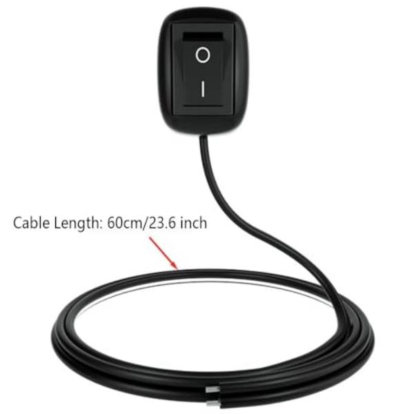 12V–220V/10A SPST Stick-On Push Button Switch with 60cm Wire Teardrop-Shaped On/Off Suitable for Fog Driving Lights Neon Lig Pushbutton Switches 3