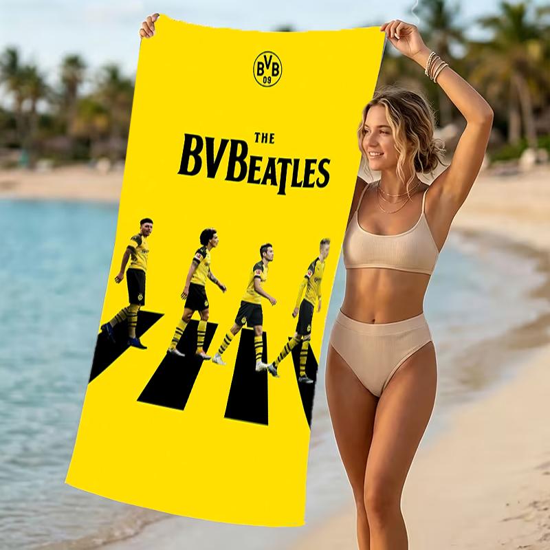 Beach Towel with Borussia Dortmund Pattern - soft,absorbent,machine washable Lightweight&Modern,swimming,Travel Essentials