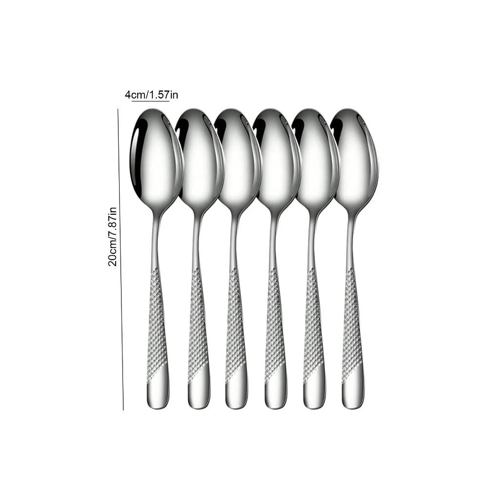 6pc/30pc Stainless steel silver high-end star diamond tableware set knife, fork and spoon dessert fork and spoon