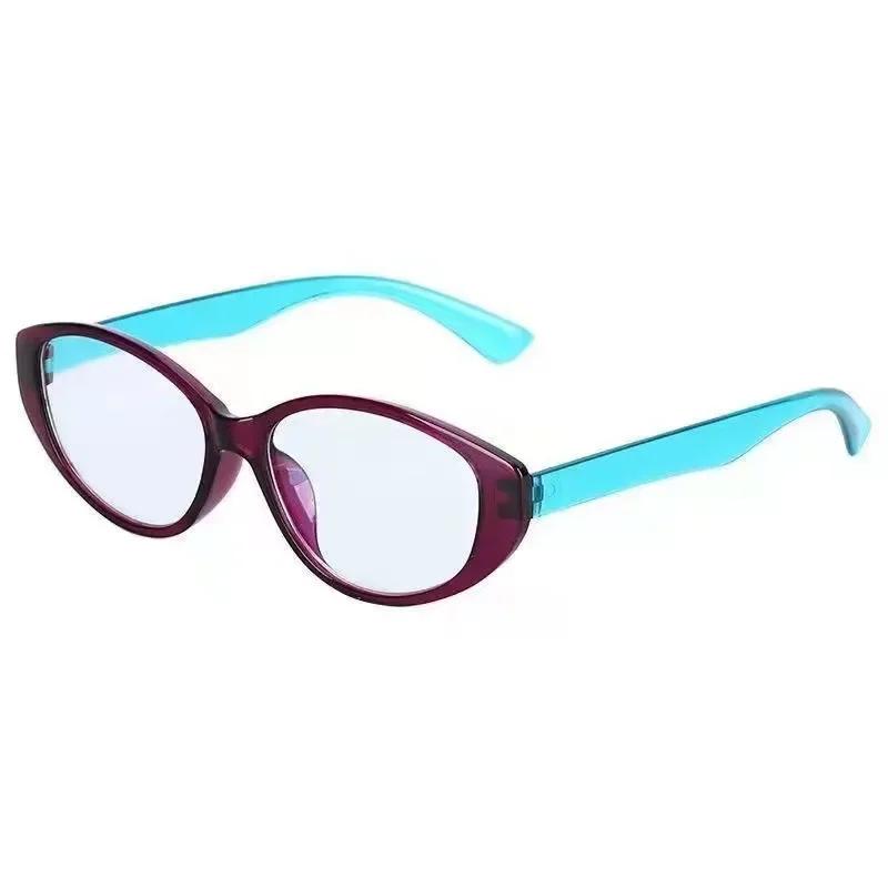 

New Ultra Light Presbyopia Glasses +100 +150 +250 Anti Blue Light Reading Glasses Oval Full Frame Ac Transparent Glasses 0