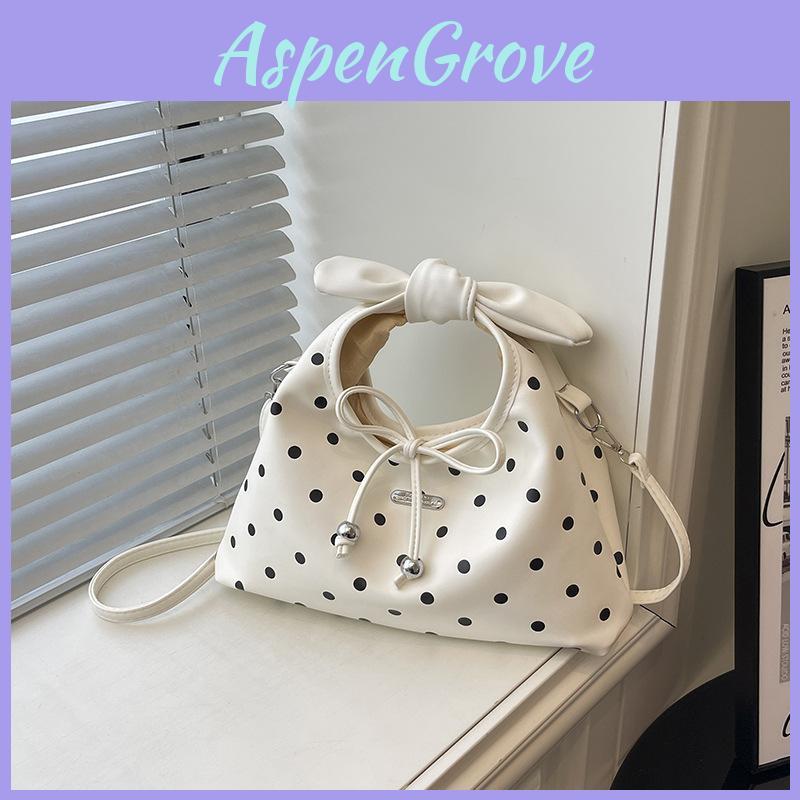 Pu Retro Polka Dot Duffle Bag With Magnetic Closure For Daily Casual Use