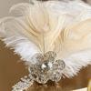 1920s Fashion Feather Hair Band Metal Base Rhinestones Hair Decoration for Durability Perfect for Masquerades Balls