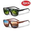 1/2pcs UV400 Sunglasses for Men Women Plastic Frame Anti Glare Shades Fishing Camping Travel Eyewear