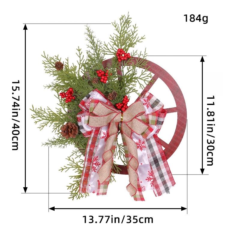 

40 см Новый рождественский венок для домашнего декора, рождественская гирлянда для декора входной двери, искусственные цветы, новогодняя декоративная гирлянда