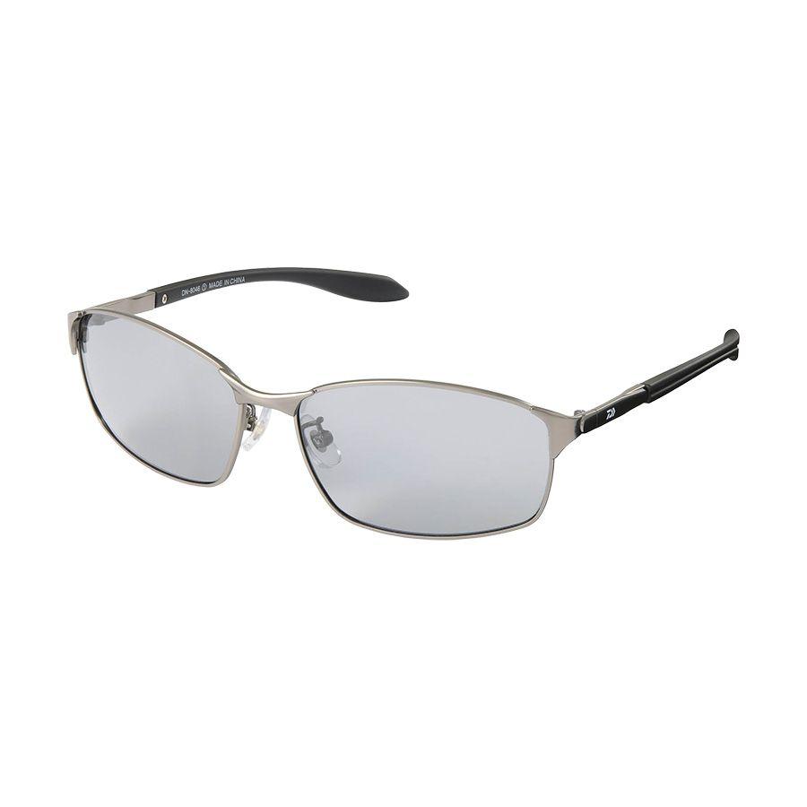 Used DAIWA Polarized Sunglasses Fishing Men's Triacetate DN-8046 Metal Frame Full Rim UV Protection Sports Outdoor Gray Silver Mirror Scratch