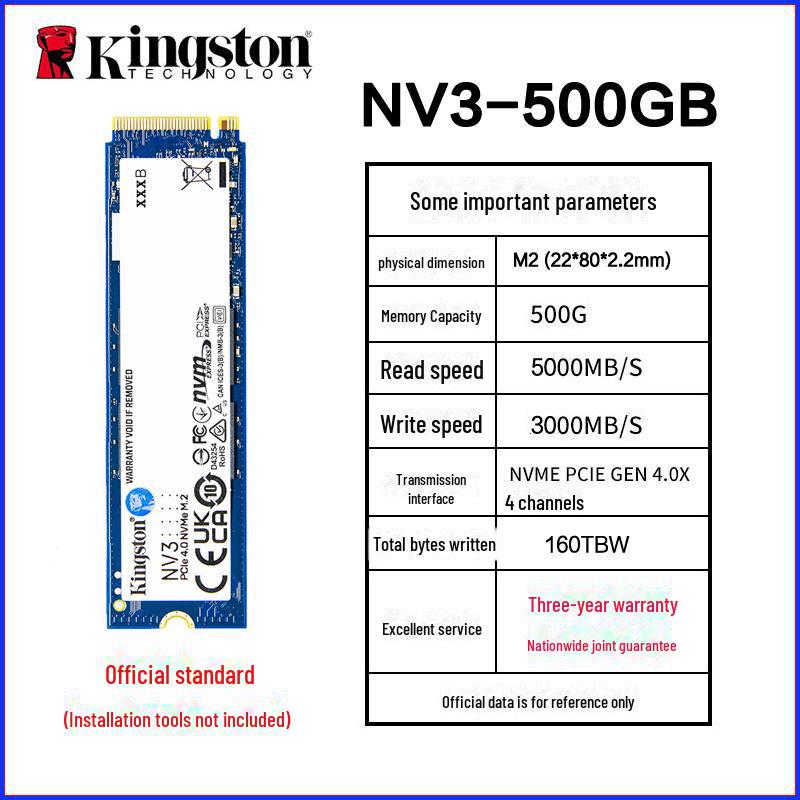 

Kingston NV3 M.2 NVMe SSD: Варианты 250 ГБ, 500 ГБ, 1 ТБ, 2 ТБ для настольного ПК и ноутбука 4TB