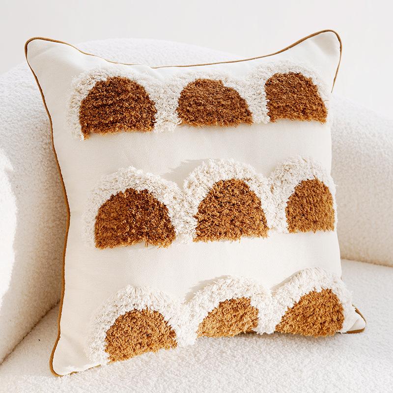 Boho Cushion Cover 45X45cm Moroccan Beige Brown Decorative Pillows for Sofa Jacquard Embroidery Pillowcase Home Supplies 3890₽
