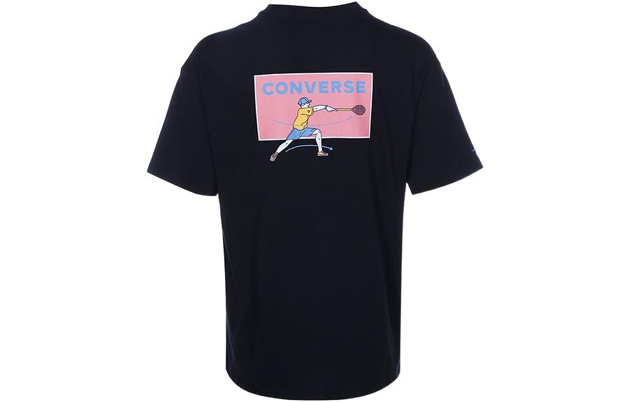 Converse Drop Shoulder Sleeve T-Shirt Unisex Black 10022782-A02 XL