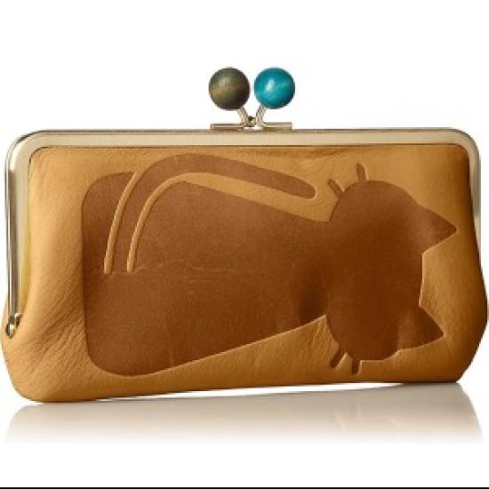 Juju Beck Clasp Purse Long Wallet 0331312 Camel [Box 21] &