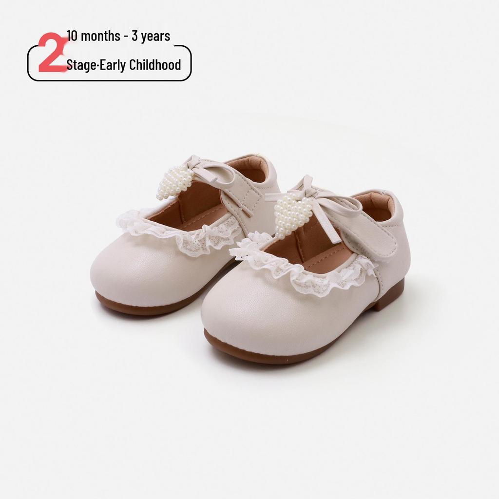Spring 2026 Girls' Bow Princess Leather Shoes – Stylish Baby Walker Shoes