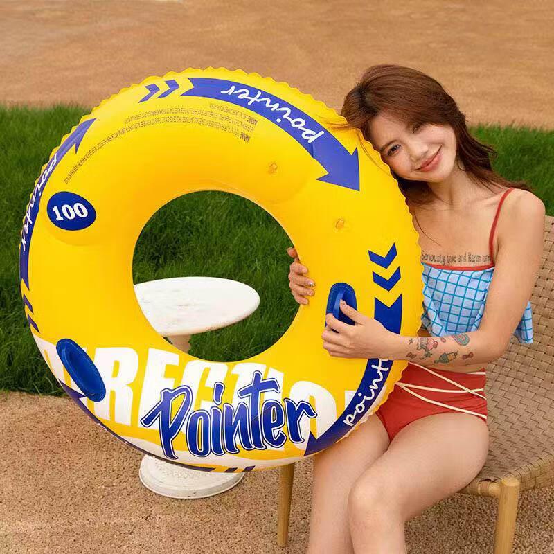 HANDUNYOU Thickened Double Airbag Swimming Ring with Handles
