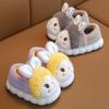 Children's cotton slippers winter velvet thickened warm soft sole non-slip home cartoon cute boy and girl baby parent-child shoes