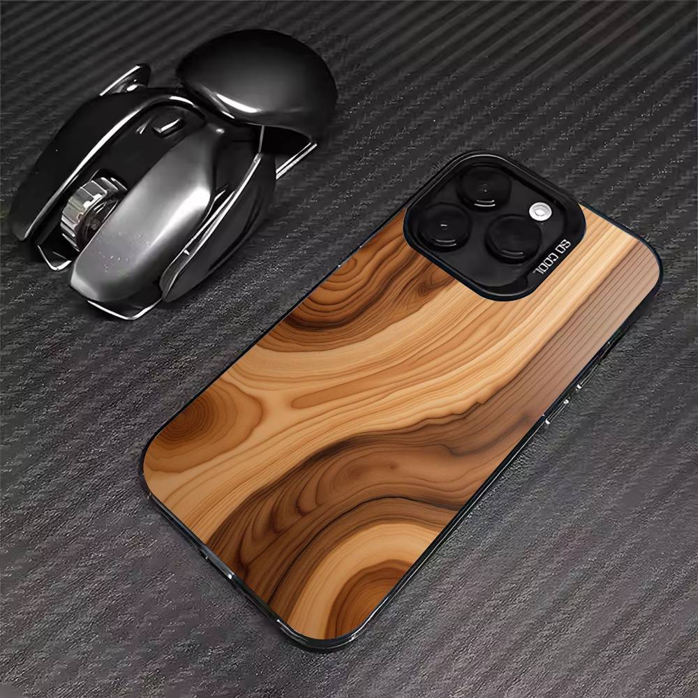 Natural Wood   Phone Case For iPhone 17 16 15 14 13 12 11 Pro Max XS Max 7 8 Plus Shockproof Silicone Matte Cover