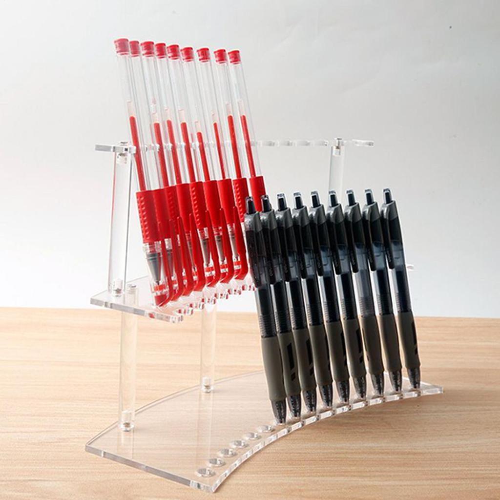 Acrylic Pen Rack Pen Display Stand 30-Slot Pencil Stand Clear Storage Organizer Desk Accessories Acrylic Pen Display Stand