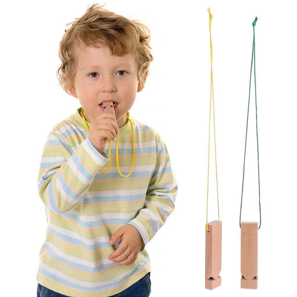 2 Stück Holz-Zugpfeifen Spielzeug Holzpfeifen Kinder Musikinstrument