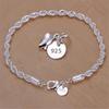 925 Silver Twisted Rope Bracelet 4MM Unisex Chain Fashion Jewelry for Women Men High Quality Durable