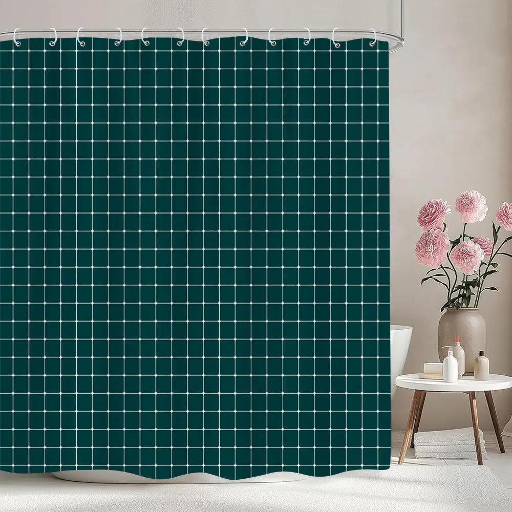 Solid Colour Chevron Shower Curtain Black White Lines Geometric Shapes Simple Modern Style Polyester Bath Curtain Bathroom Decor