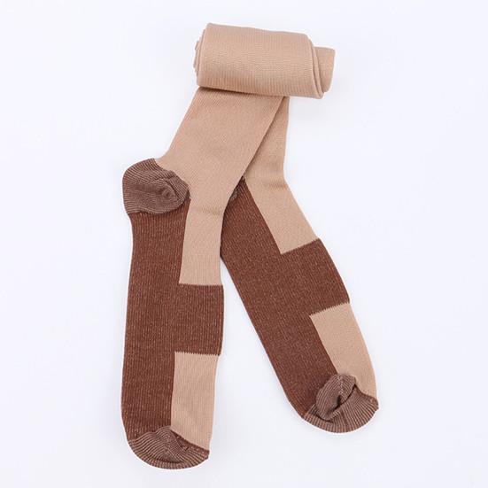 Women Breathable Patchwork Compression Stockings Cycling Running Long Socks